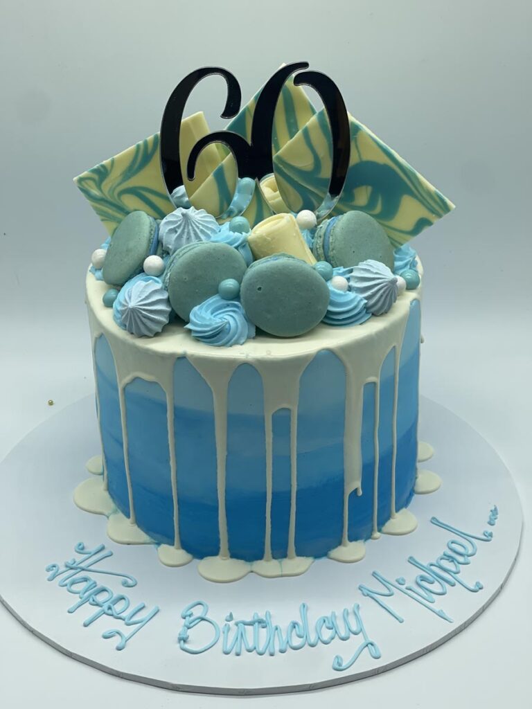 2-Tiers Cake (Blue Theme) – BakeAvenue